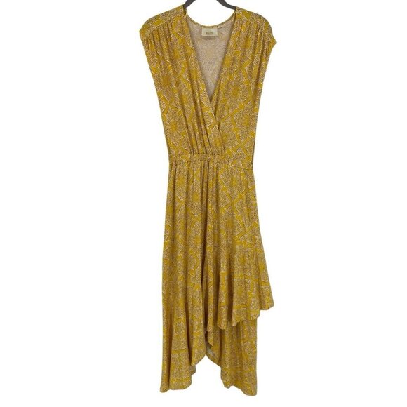 MAEVE Anthropologie Size XS Fete Yellow Handkerchief Midi Dress - Picture 1 of 16